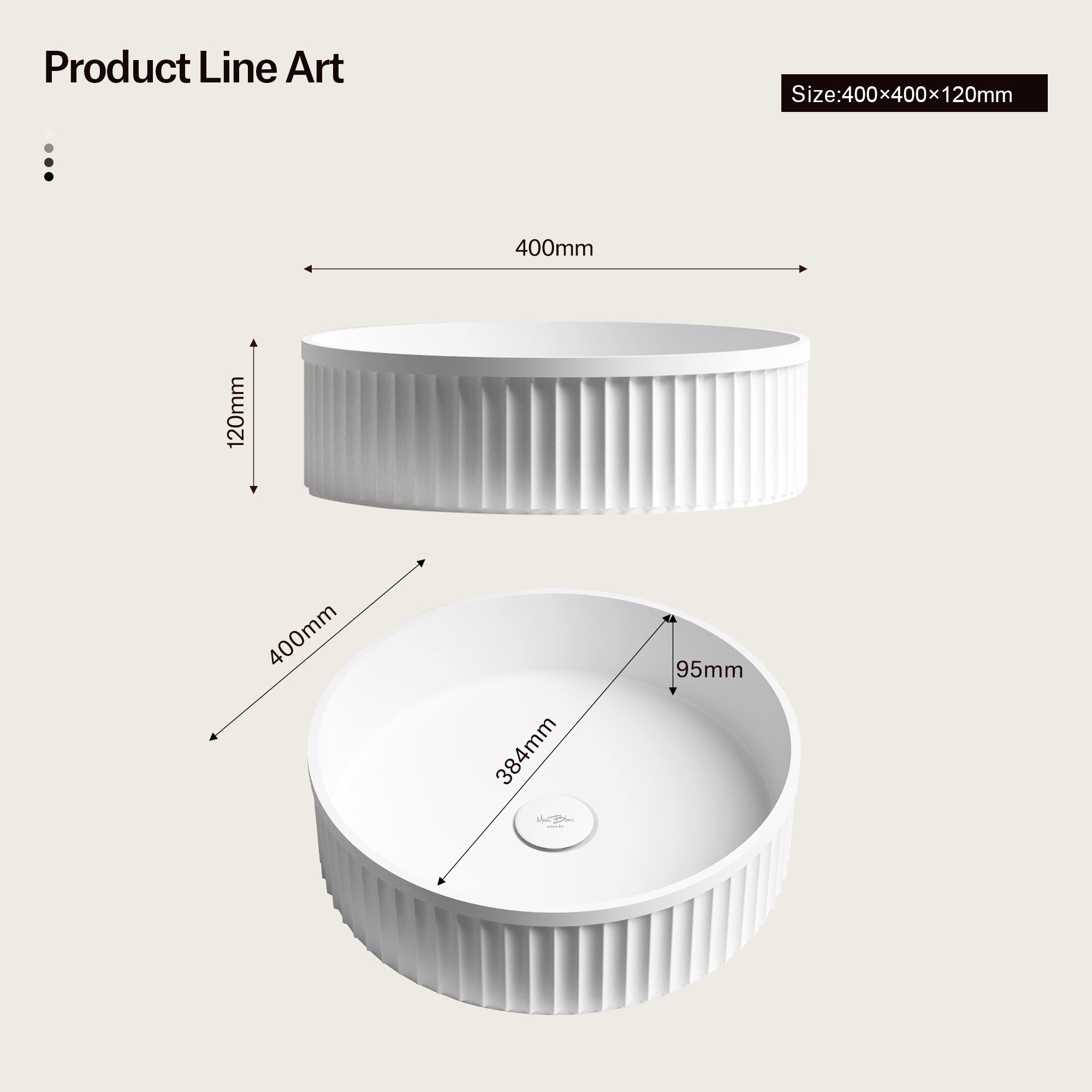 MonBlari TW-A8129 Solid Surface Basin