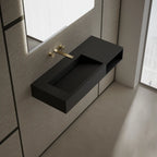 MonBlari TW-G282 Black Solid Surface Wall-Mount Basin 1000mm