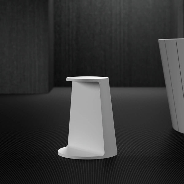 MonBlari SWING Series Matte White Solid Surface Bathroom Shower Stool