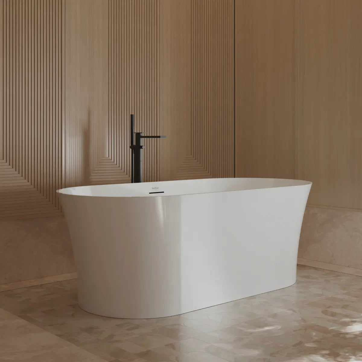 MonBlari TW-7720 White Acrylic Freestanding Bathtub 1500mm - 1700mm