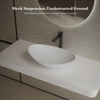 MonBlari XA-A76 White Solid Surface Countertop Basin 600mm