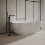 MonBlari MR-88876 White Solid Surface Back-to-Wall Bathtub 1700mm