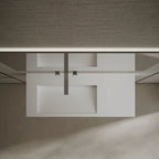 MonBlari TW-G282 White Solid Surface Wall-Mount Basin 1000mm