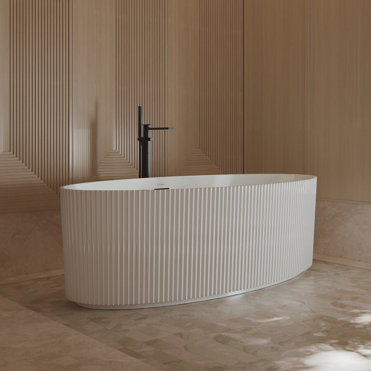 Monblari TW-7687 White Acrylic Freestanding Bathtub 1500mm - 1700mm Main image