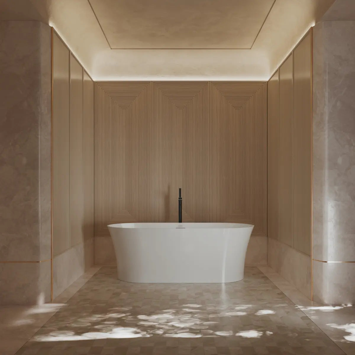 MonBlari TW-7720 White Acrylic Freestanding Bathtub 1500mm - 1700mm