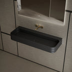 MonBlari MR-G8806-1 Black Wall-Mount Solid Surface Basin