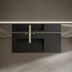 MonBlari TW-G282 Black Solid Surface Wall-Mount Basin 1000mm
