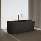 Monblari TW-8301 Black Solid Surface Freestanding Bathtub 1700mm