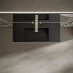 MonBlari TW-G275 Black Solid Surface Wall-Mount Basin 1000mm