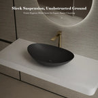 MonBlari XA-A76 Black Solid Surface Countertop Basin 600mm