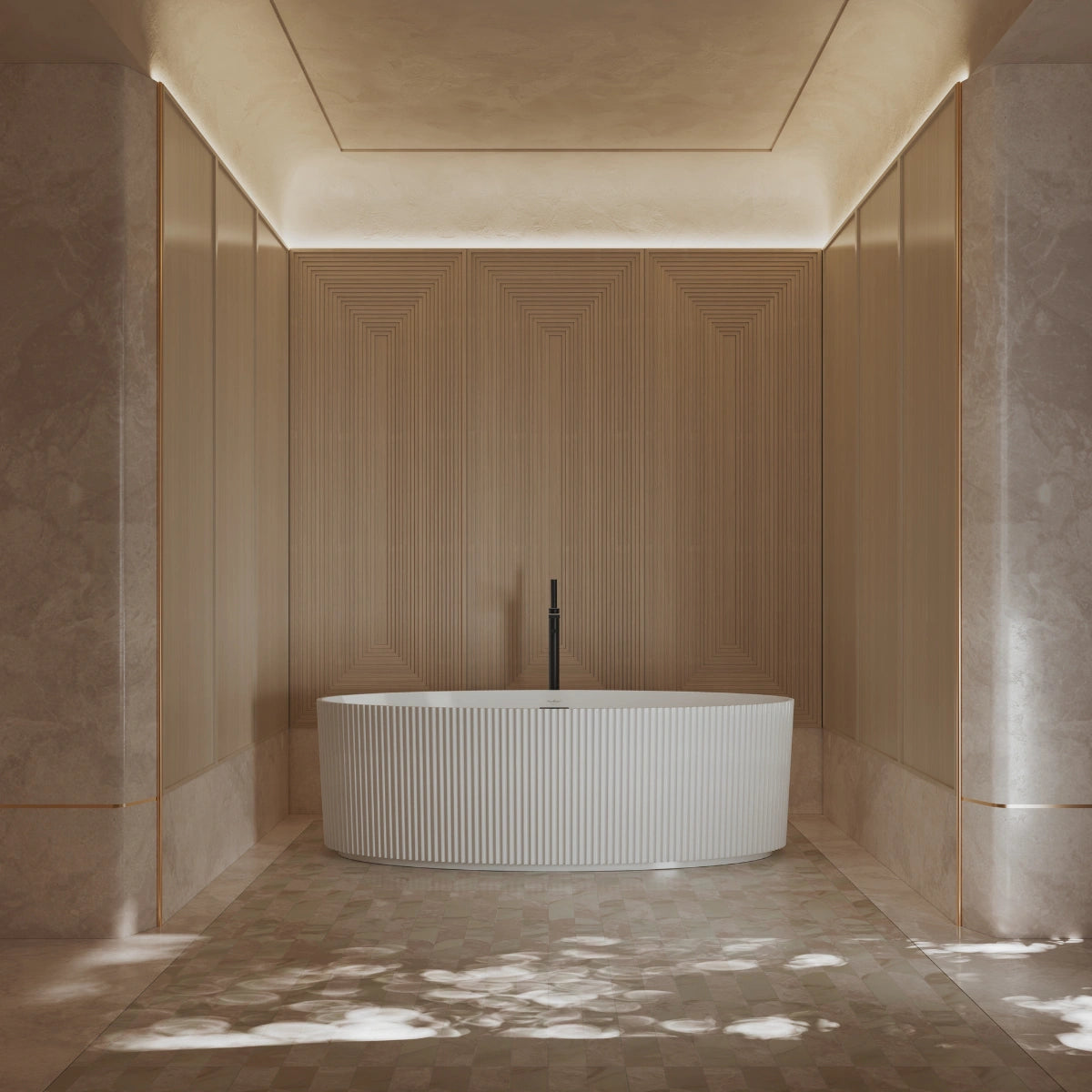 Monblari TW-7687 White Acrylic Freestanding Bathtub 1500mm - 1700mm Secondary image
