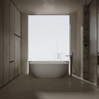 MonBlari MR-88876 White Solid Surface Back-to-Wall Bathtub 1700mm
