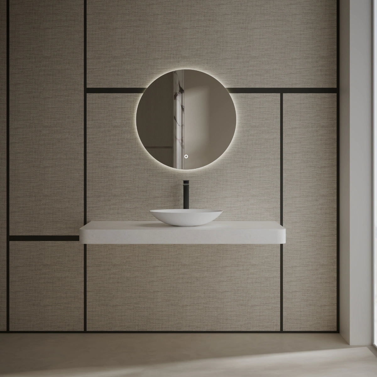 MonBlari XA-A73 White Solid Surface Countertop Basin 500mm