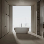 MonBlari TW-8501 White Solid Surface Freestanding Bathtub 1500mm - 1700mm