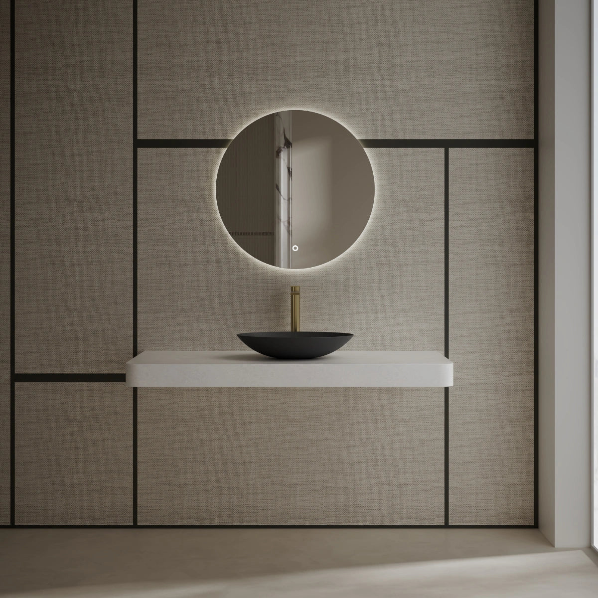 MonBlari XA-A73 Black Solid Surface Countertop Basin 500mm Secondary image