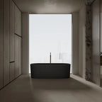 Monblari TW-8301 Black Solid Surface Freestanding Bathtub 1700mm