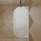 MonBlari TW-7725 White Acrylic Back-to-Wall Bathtub 1500mm - 1700mm