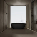 MonBlari MR-88876 Black Solid Surface Back-to-Wall Bathtub 1700mm