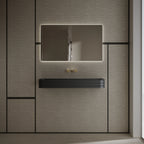 MonBlari MR-G8806-1 Black Wall-Mount Solid Surface Basin