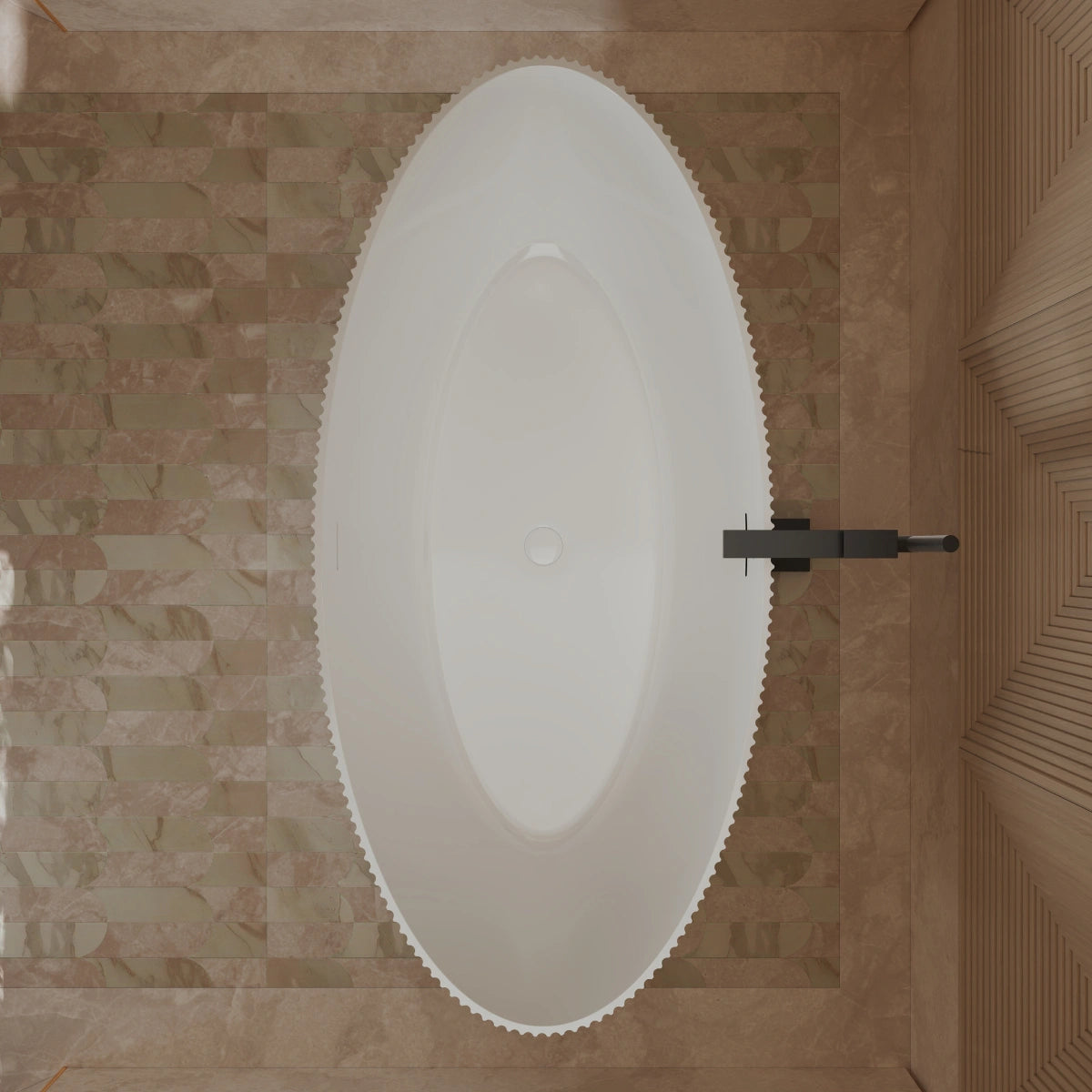 Monblari TW-7687 White Acrylic Freestanding Bathtub 1500mm - 1700mm