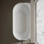 MonBlari MR-88876 White Solid Surface Back-to-Wall Bathtub 1700mm