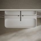 MonBlari MR-G8806-1 White Wall-Mount Solid Surface Basin