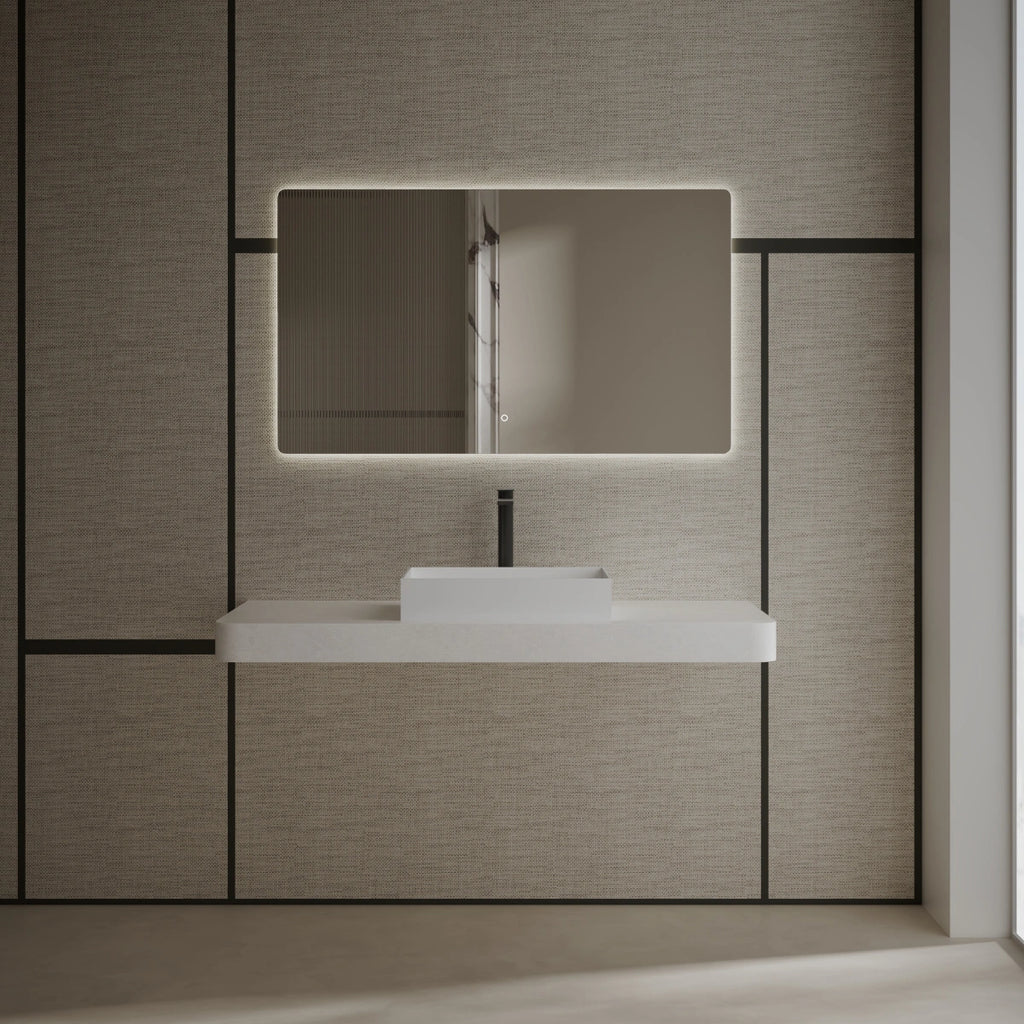 MonBlari TW-A112 White Solid Surface Countertop Basin 450mm - 500mm