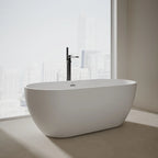 MonBlari TW-8501 White Solid Surface Freestanding Bathtub 1500mm - 1700mm