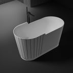 MonBlari Swing Series Sculptural Freestanding Bathtub Soaking Tub with Seat