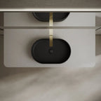 MonBlari TW-A8121 Black  Solid Surface Countertop Basin 550mm