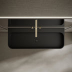 MonBlari MR-G8806-1 Black Wall-Mount Solid Surface Basin