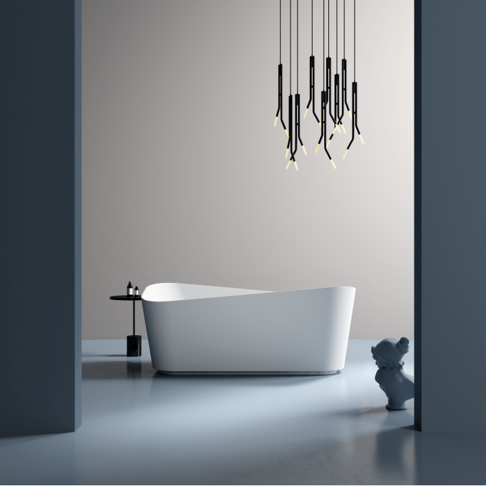 MonBlari TW-7612 Corner Bath-Front View