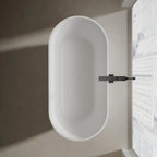 MonBlari TW-8501 White Solid Surface Freestanding Bathtub 1500mm - 1700mm