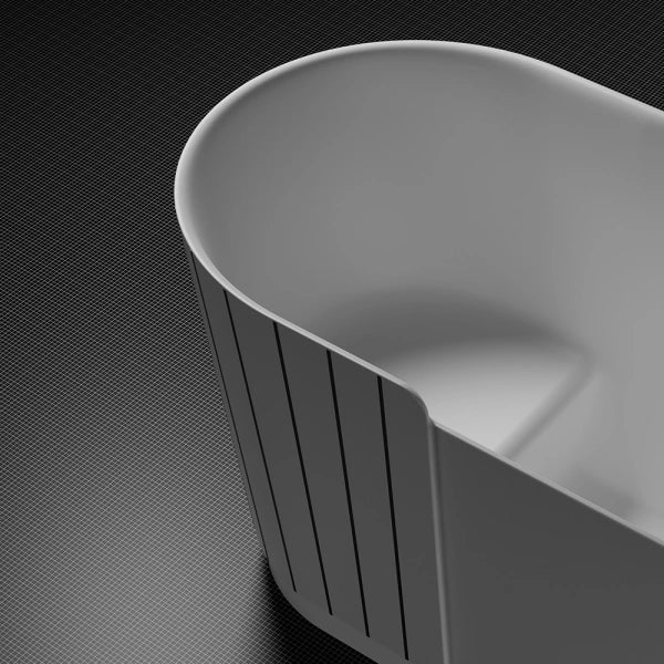 MonBlari Swing Series Sculptural Freestanding Bathtub Soaking Tub with Seat