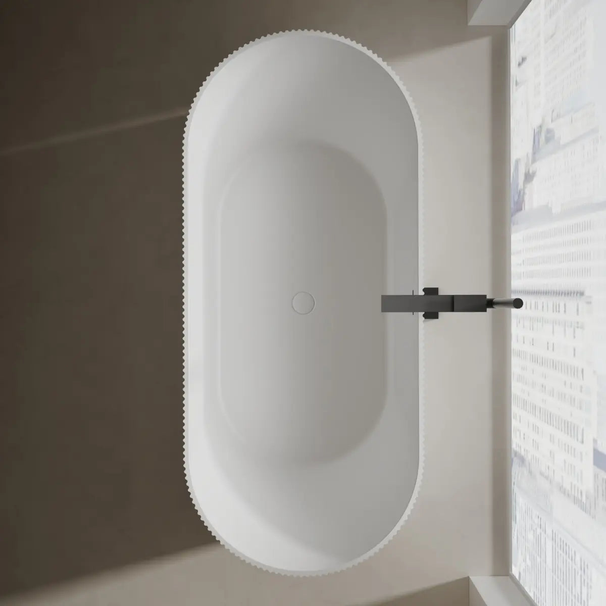 Monblari TW-8301 White Solid Surface Freestanding Bathtub 1700mm