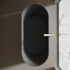 Monblari TW-8301 Black Solid Surface Freestanding Bathtub 1700mm