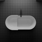 MonBlari Swing Series Sculptural Freestanding Bathtub Soaking Tub with Seat
