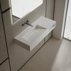 MonBlari TW-G282 White Solid Surface Wall-Mount Basin 1000mm