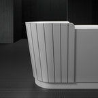 MonBlari Swing Series Sculptural Freestanding Bathtub Soaking Tub with Seat