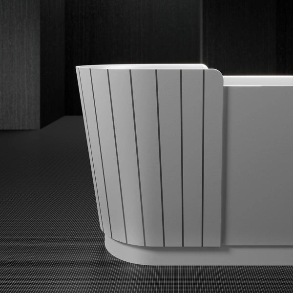 MonBlari Swing Series Sculptural Freestanding Bathtub Soaking Tub with Seat