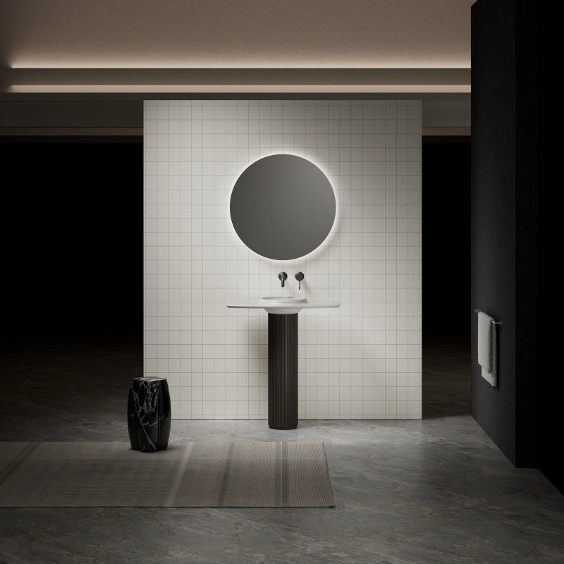 MonBlari CANOE Series Elegant Marble Pedestal Basin