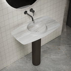 MonBlari CANOE Series Elegant Marble Pedestal Basin