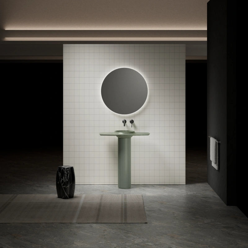 MonBlari CANOE Series Contemporary Marble Pedestal Sink