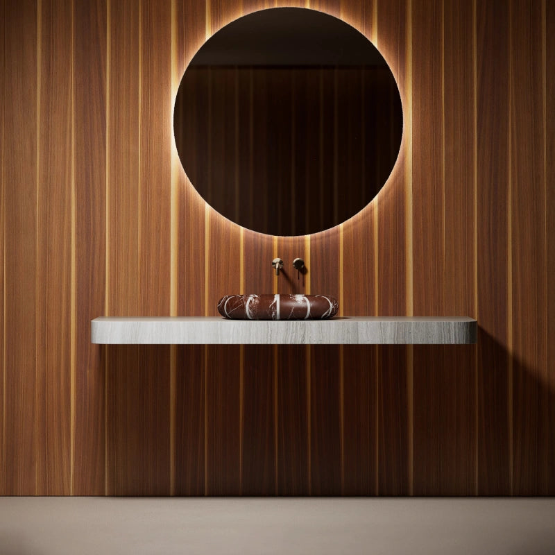 MonBlari Circus Series Rosso Levanto Marble Countertop Basin
