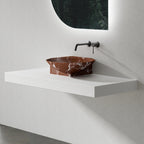 MonBlari FIoating Series Sculptural Rosso Levanto Marble Countertop Basin