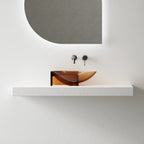MonBlari FIoating Series Contemporary Resin Vessel Sink with Sculptural Design