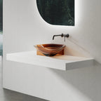 MonBlari FIoating Series Contemporary Resin Vessel Sink with Sculptural Design