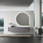MonBlari Floating Series Modern Wall-Hung Bathroom Vanity Unit with Countertop Washbasin & Storage