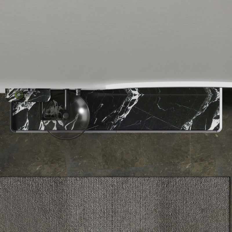 MonBlari Floating Series Modern Wall-Hung Bathroom Vanity Unit with Countertop Washbasin & Storage