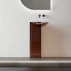 MonBlari Floating Series Modern Resin Floor-Standing Bathroom Pedestal Washbasin